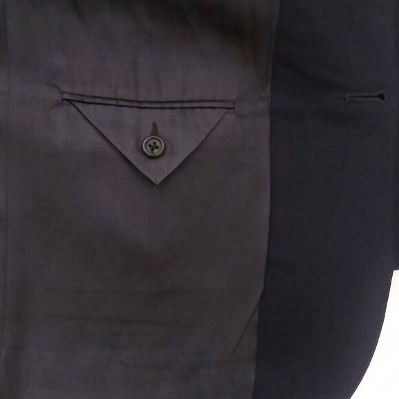 Vintage BURBERRYS Super 100's Wool Blazer Suit Jacket Sport Coat Navy Blue 40L - Picture 5 of 13